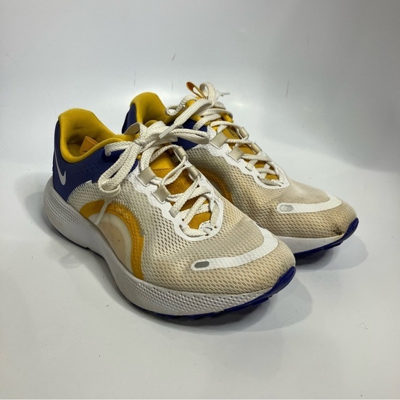 Nike React escape run 2 sneakers white yellow size 7.5 - Picture 2 of 7